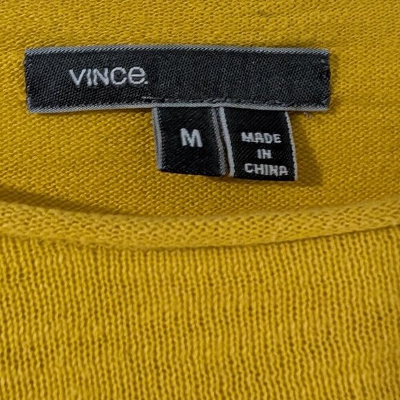 Vince | Women's Slub Knit Relaxed Boat Neck Dolman Sleeve Top in Yellow - Picture 3 of 9